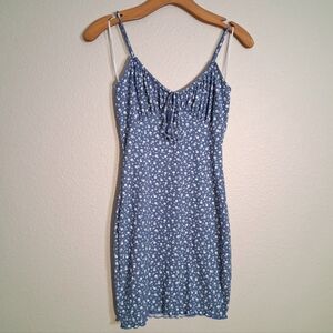 Blue Floral Mini Dress Juniors Medium